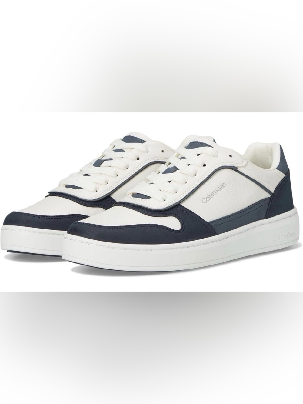 Calvin Klein Men’s White and Navy Low-Top Sneakers
